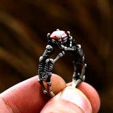 Skeleton Ring with Red Zirconium