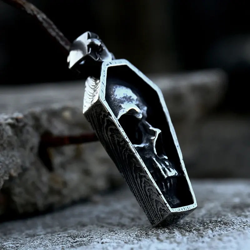 Coffin & Skull Pendant