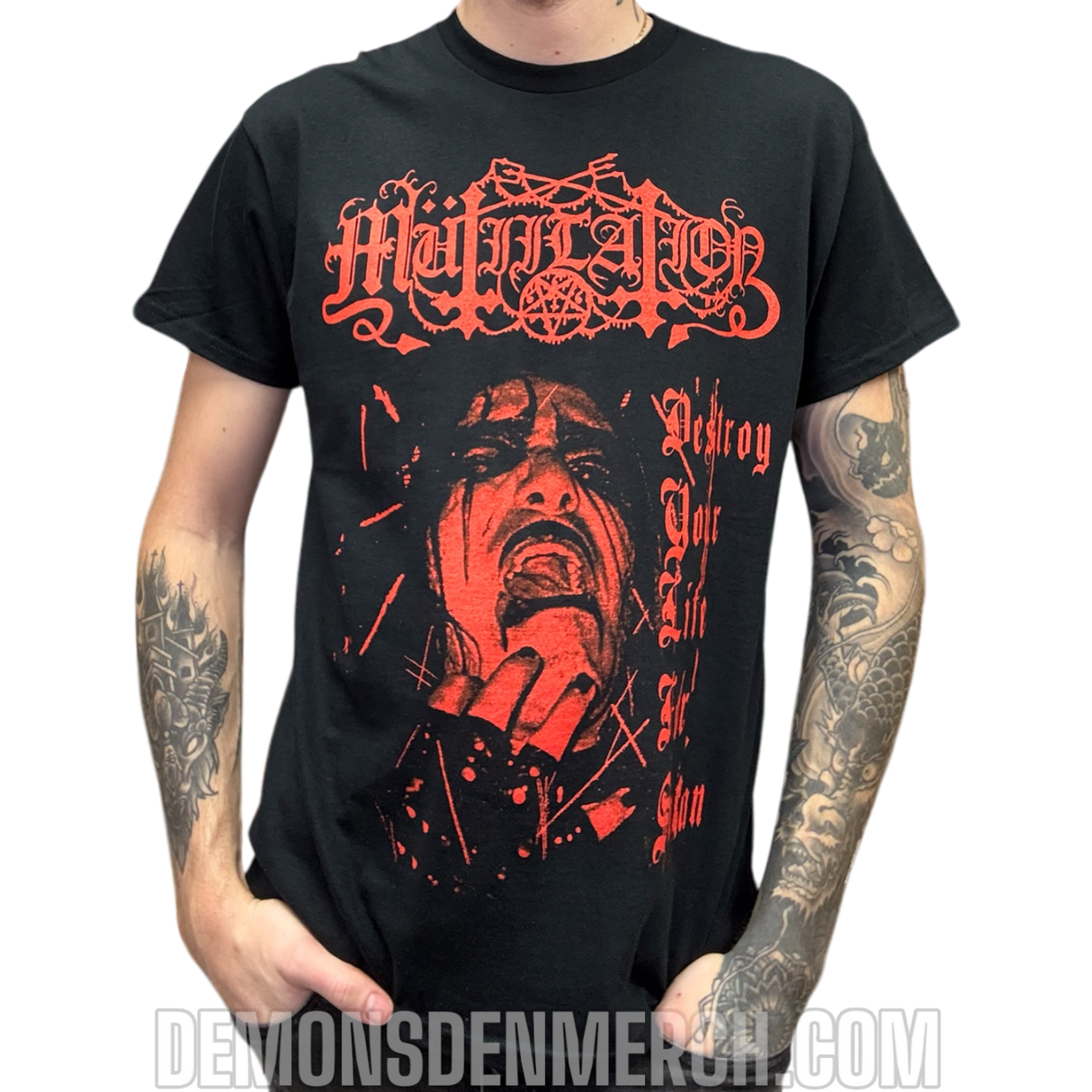 T-shirt MUTIILATION - destroy your life for satan [XL & XXL]