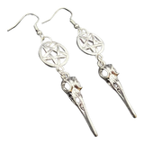 Boucles d'oreilles Pentacle & Corbeau