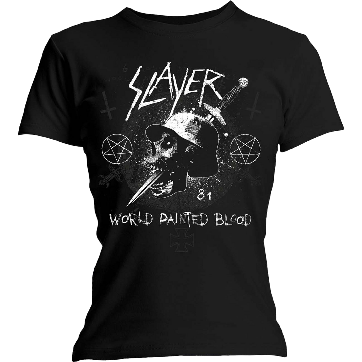 T-Shirt [Ajusté] Slayer - Dolchschädel [Derniers M !]